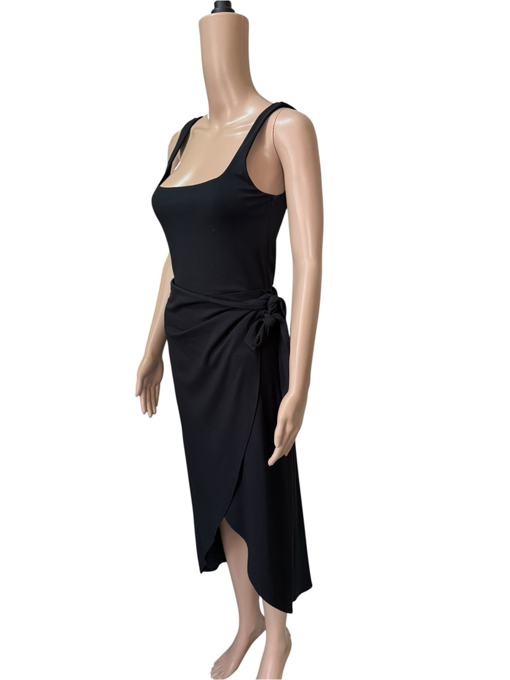 Aritzia Wilfred NWT Saturn Black Wrap Midi Dress medium - Picture 3 of 7